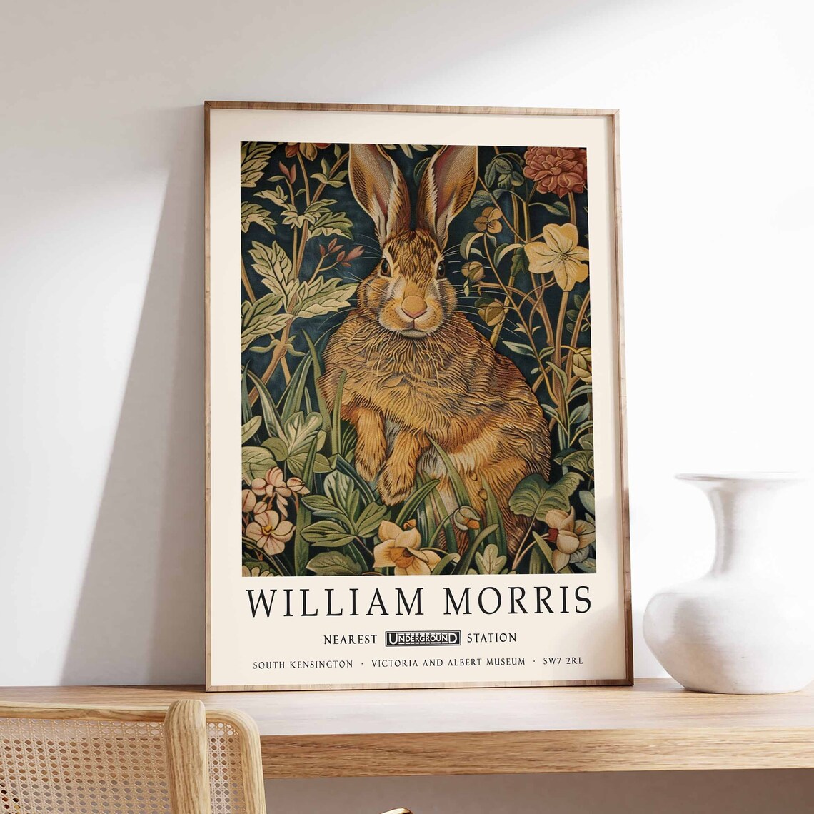 William Morris Hare Floral Meadow Underground Station Poster
