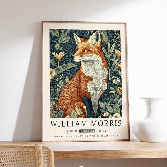 William Morris Print Fox Poster William Morris Poster Botanical Print Kew Gardens Poster Jungle Art Animal Print Vintage Floral Art