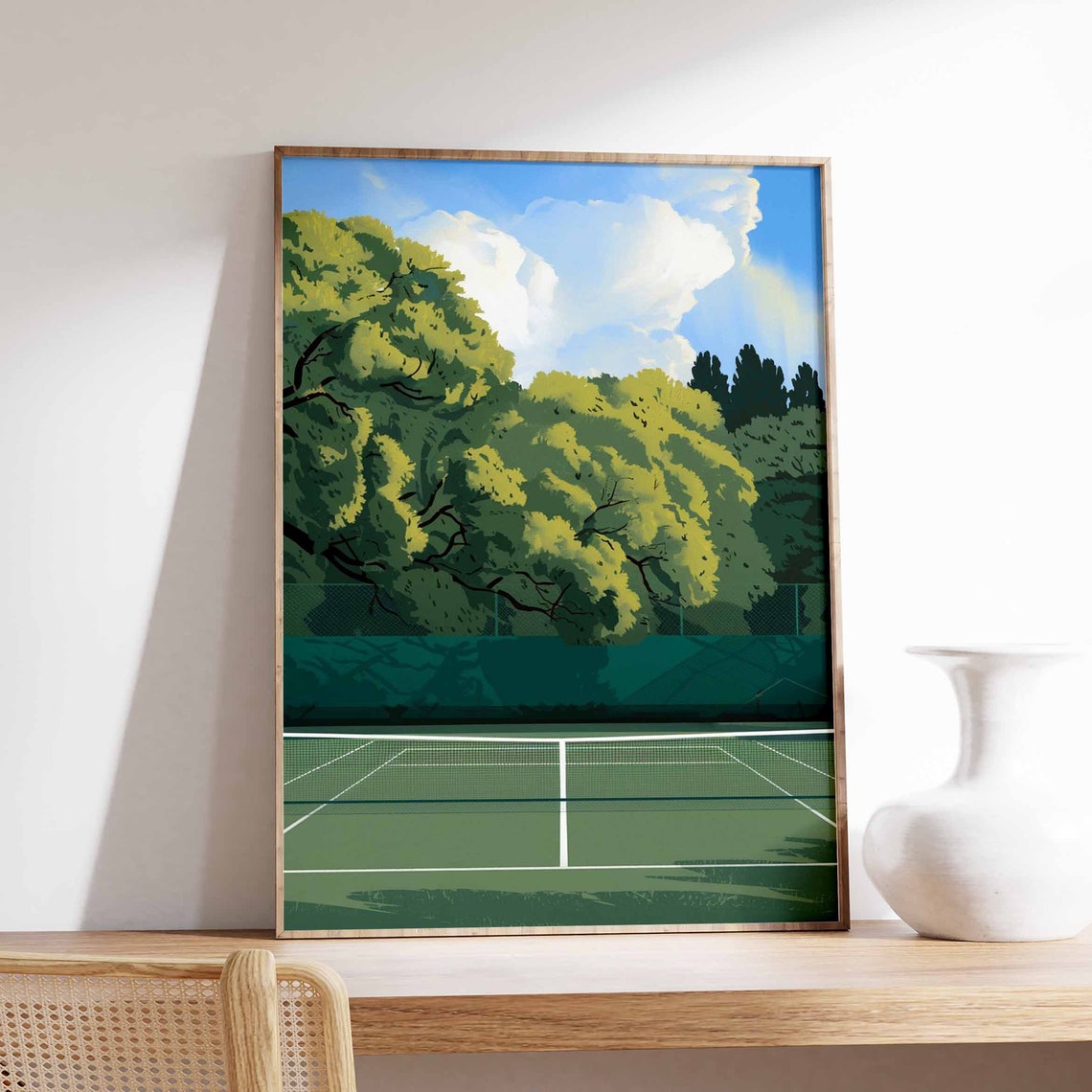 Tennis Poster Tennis Court Art Sports Wall Art Tennis Gift Botanical Print Floral Art Tennis Decor Sport Poster Wall Art Poster