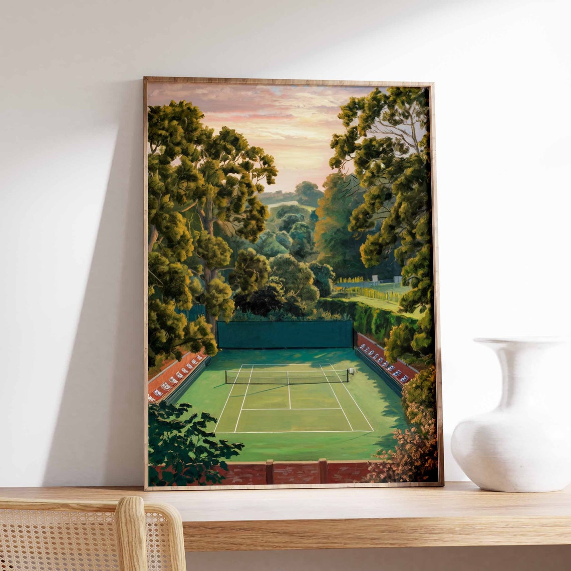 Tennis Poster Tennis Court Art Sports Wall Art Tennis Gift Botanical Print Floral Art Tennis Decor Sport Poster Wall Art Poster
