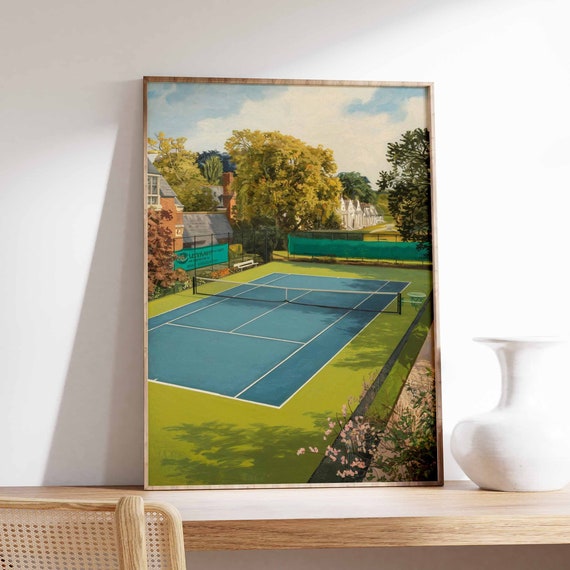 Tennis Poster Tennis Court Art Sports Wall Art Tennis Gift Botanical Print Floral Art Tennis Decor Sport Poster Wall Art Poster
