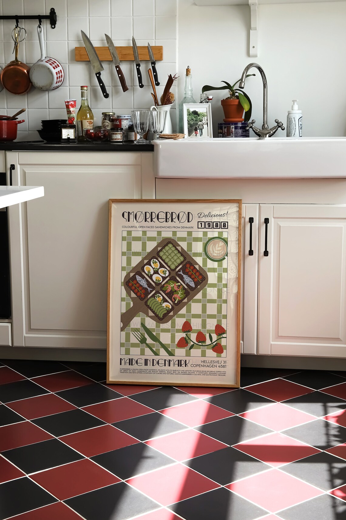 Smorrebrod Retro Food Illustration Poster Print - Image 3