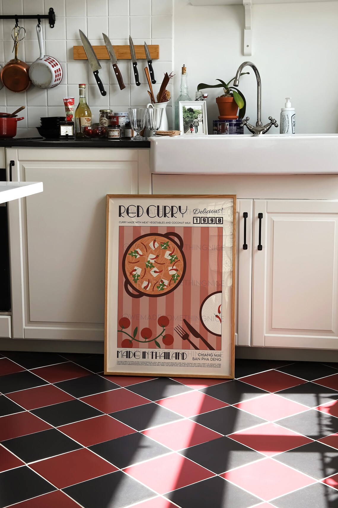 Thai Red Curry Kitchen Poster, Retro Food Art - Image 3