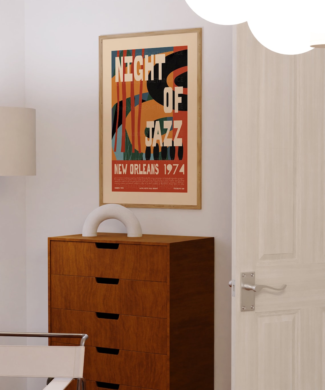 New Orleans Jazz Poster, Mid-Century Modern Art Print - Image 4