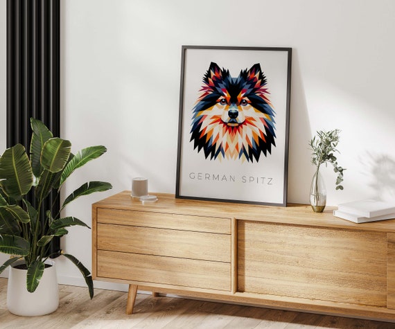 German Spitz Geometric Pop Art Print Pet Dog Wall Art Prints Printable Art Dog Poster Print