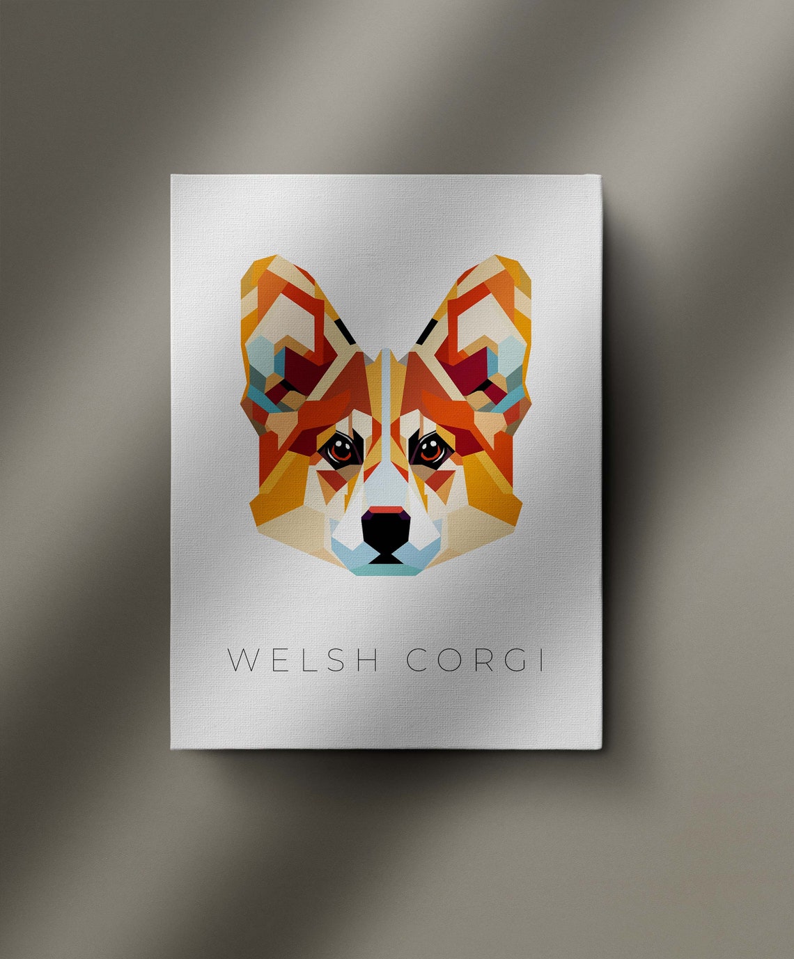 Welsh Corgi Geometric Pop Art Colorful Dog Breed Wall Poster