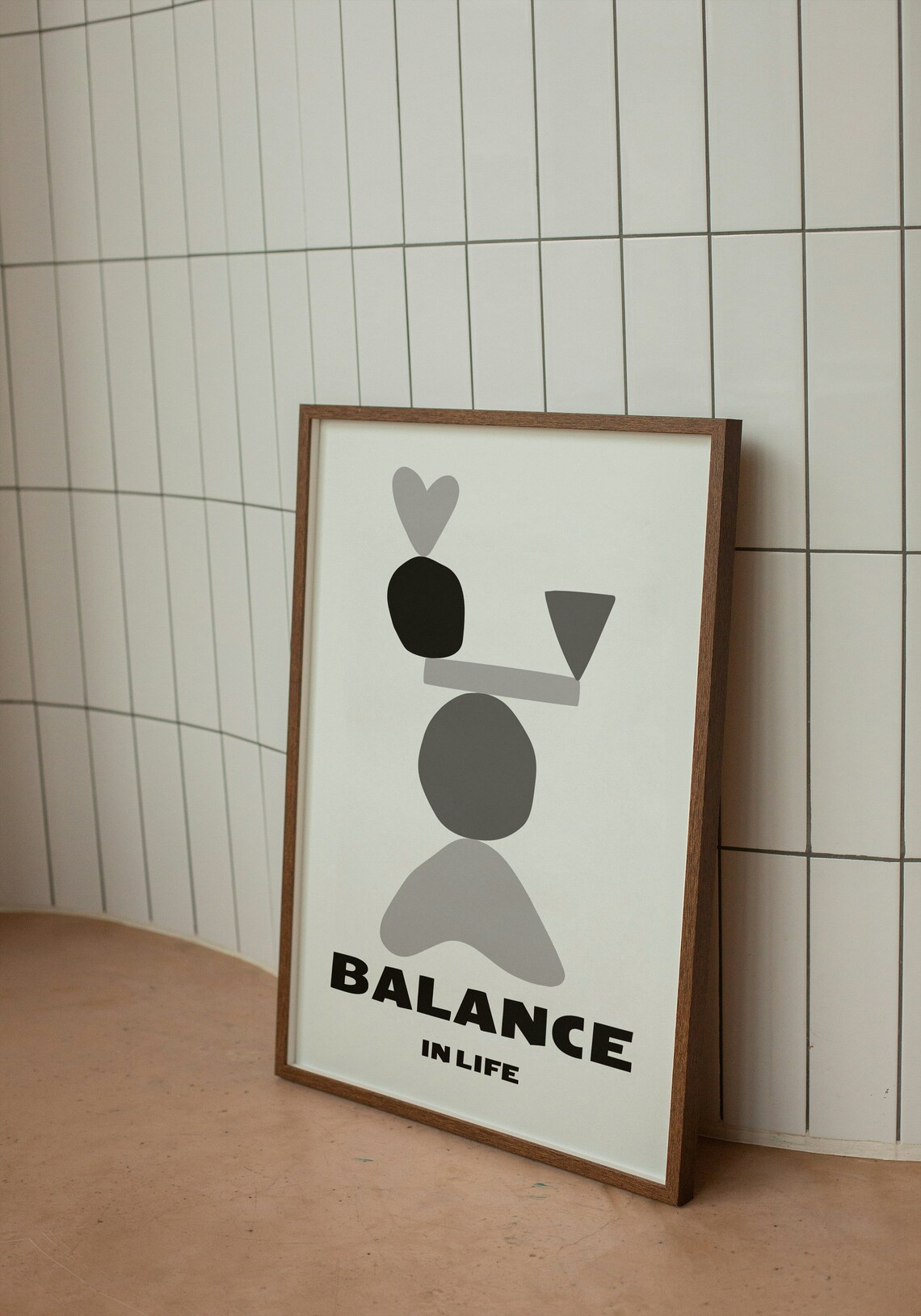 Balance in Life Abstract Shapes White Background Modern Minimal Poster - Image 2