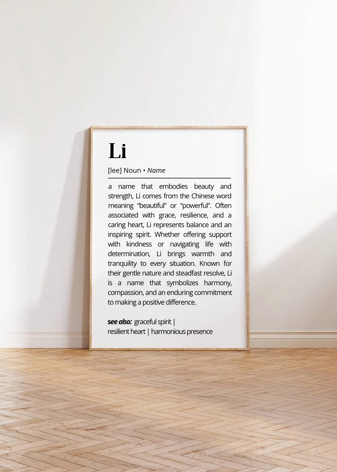 Li Name Definition Wall Art Inspiration Personalized Name Gift Poster Minimalist Unique Gift Idea Chinese Name Typography Decor - Image 2