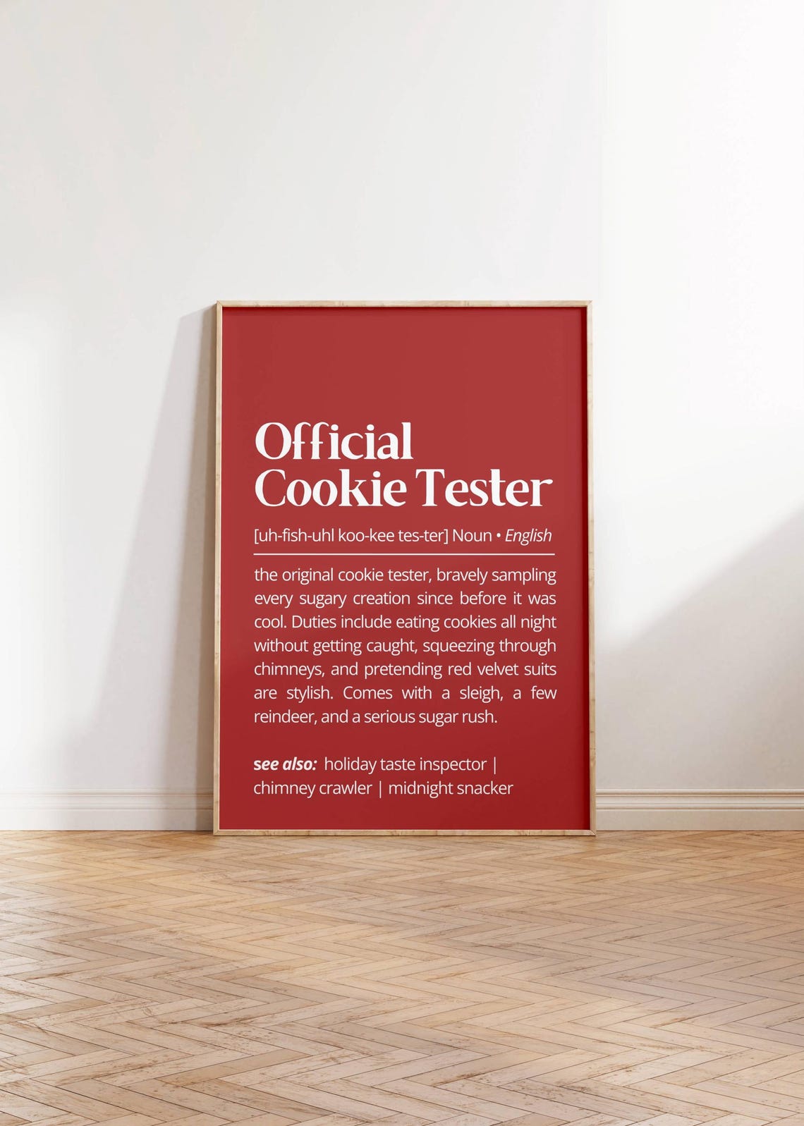 Official Cookie Tester Definition Santa Humor Dictionary Style Poster - Image 2
