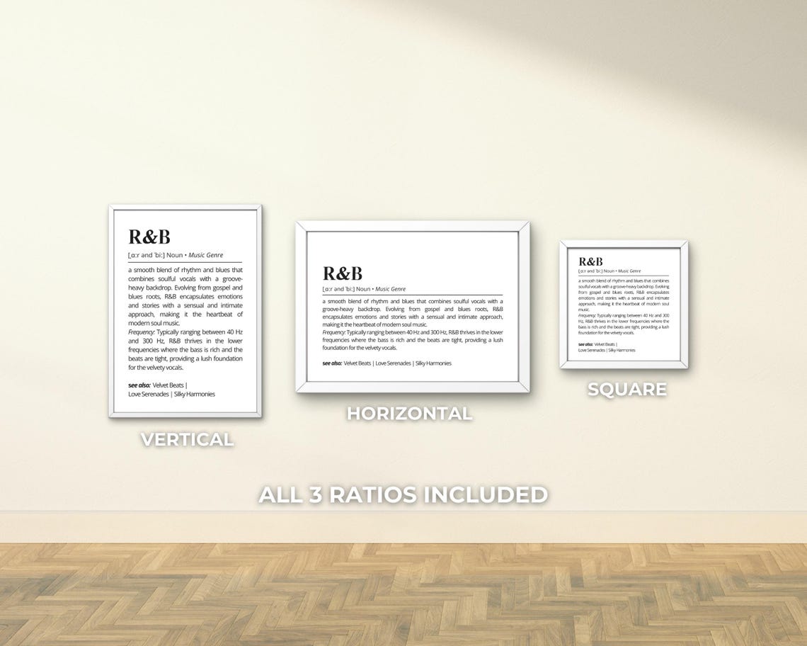R&B Music Genre Definition Minimalist Typography Gift For Fans Poster - Image 4