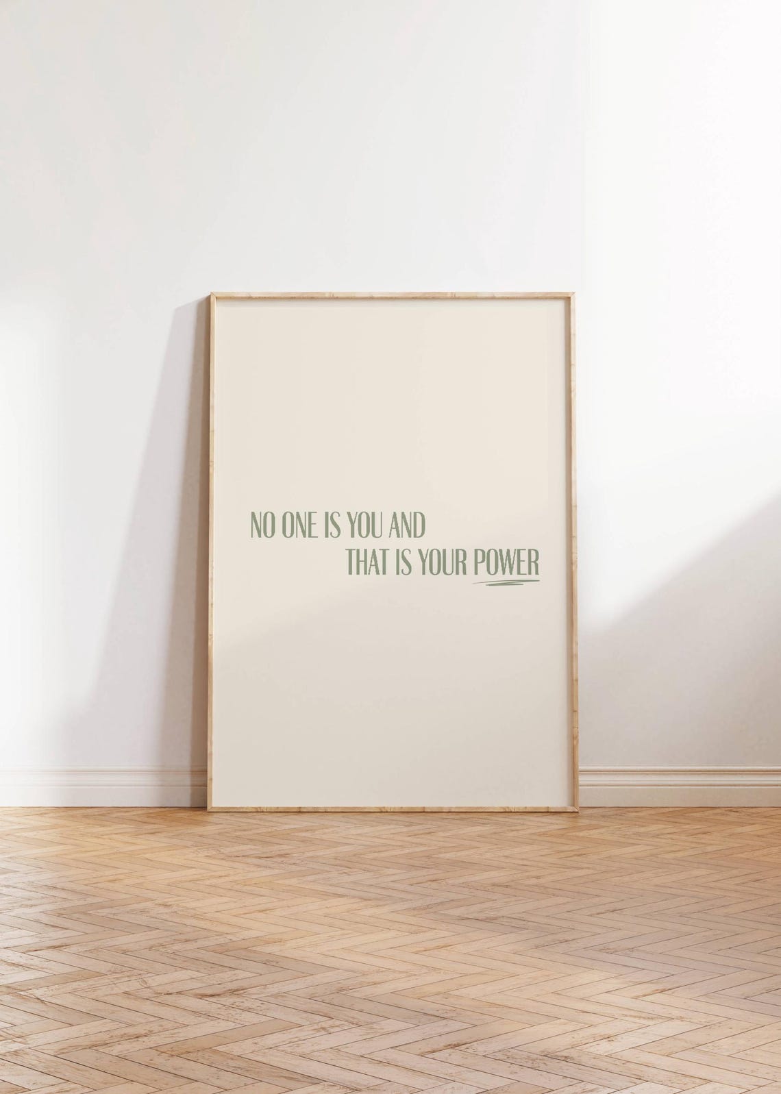 No One Is You And That Is Your Power Sage Minimalist Quote Poster - Image 3