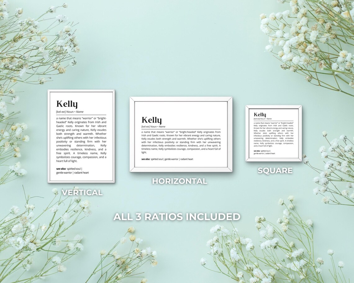 Kelly Name Definition Art Print, Personalized Typography - Image 3