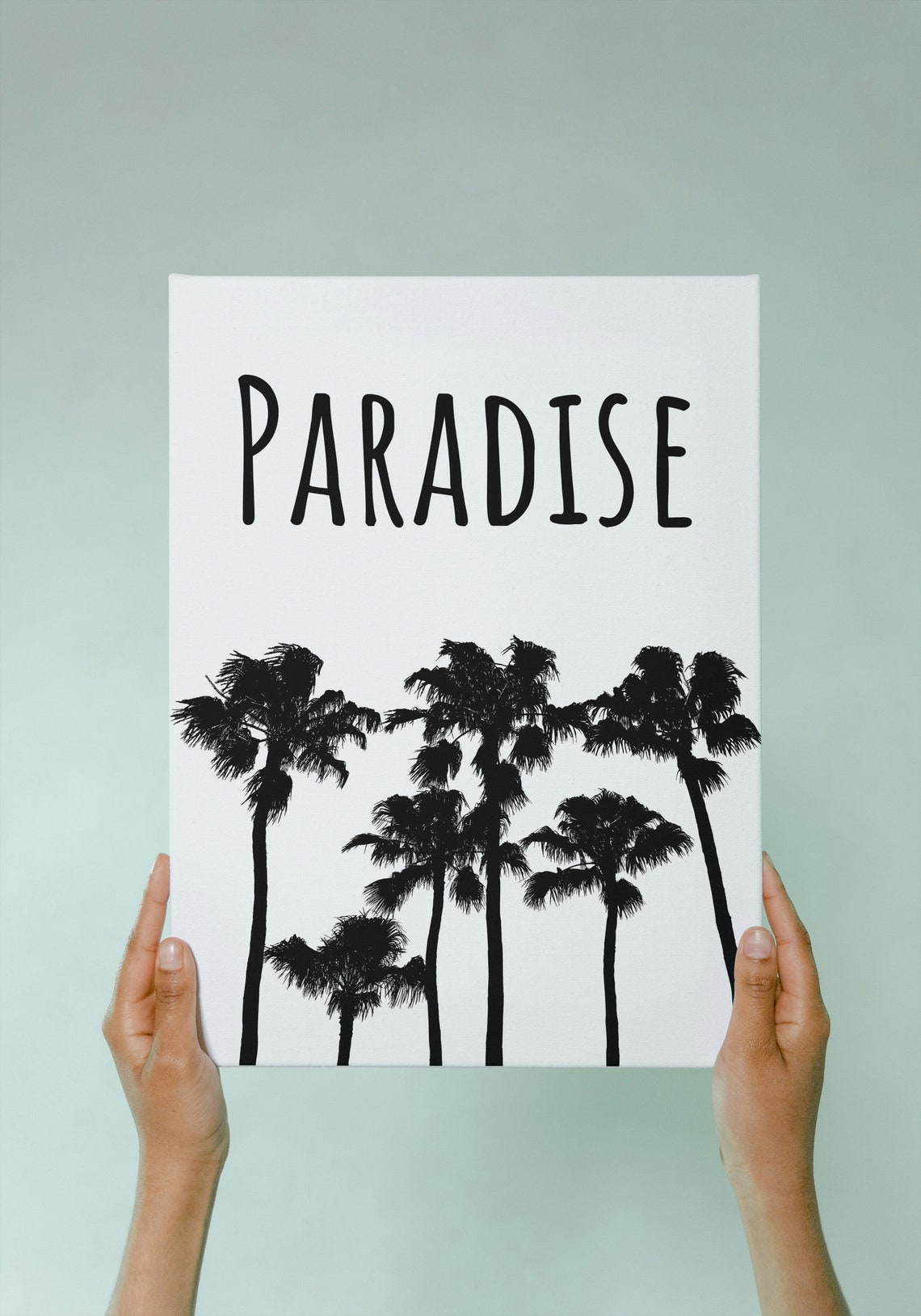 Paradise Black Palm Tree Silhouette Minimalist Beach House Poster - Image 3