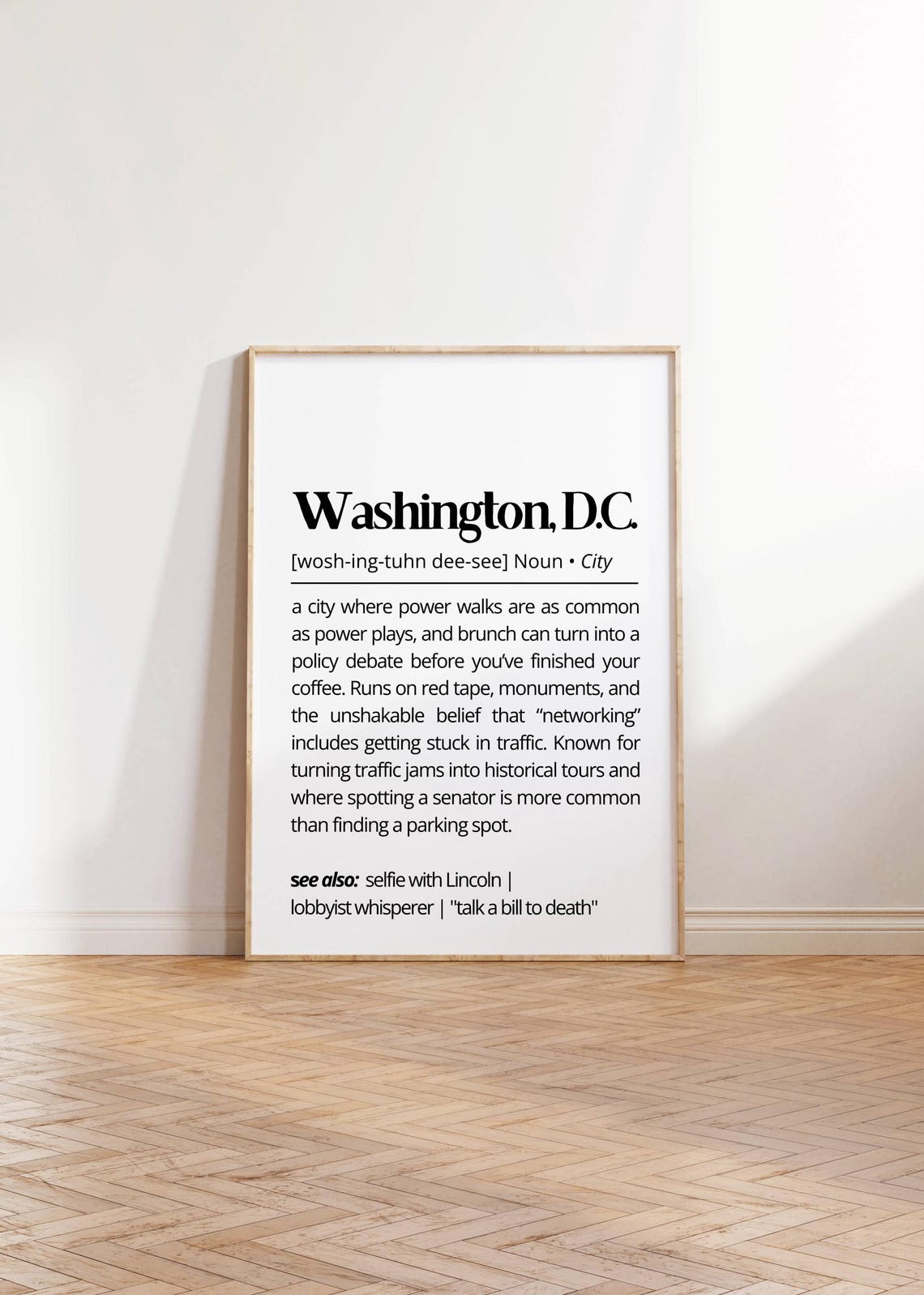 Washington D.C. City Dictionary Definition Typography Poster - Image 2