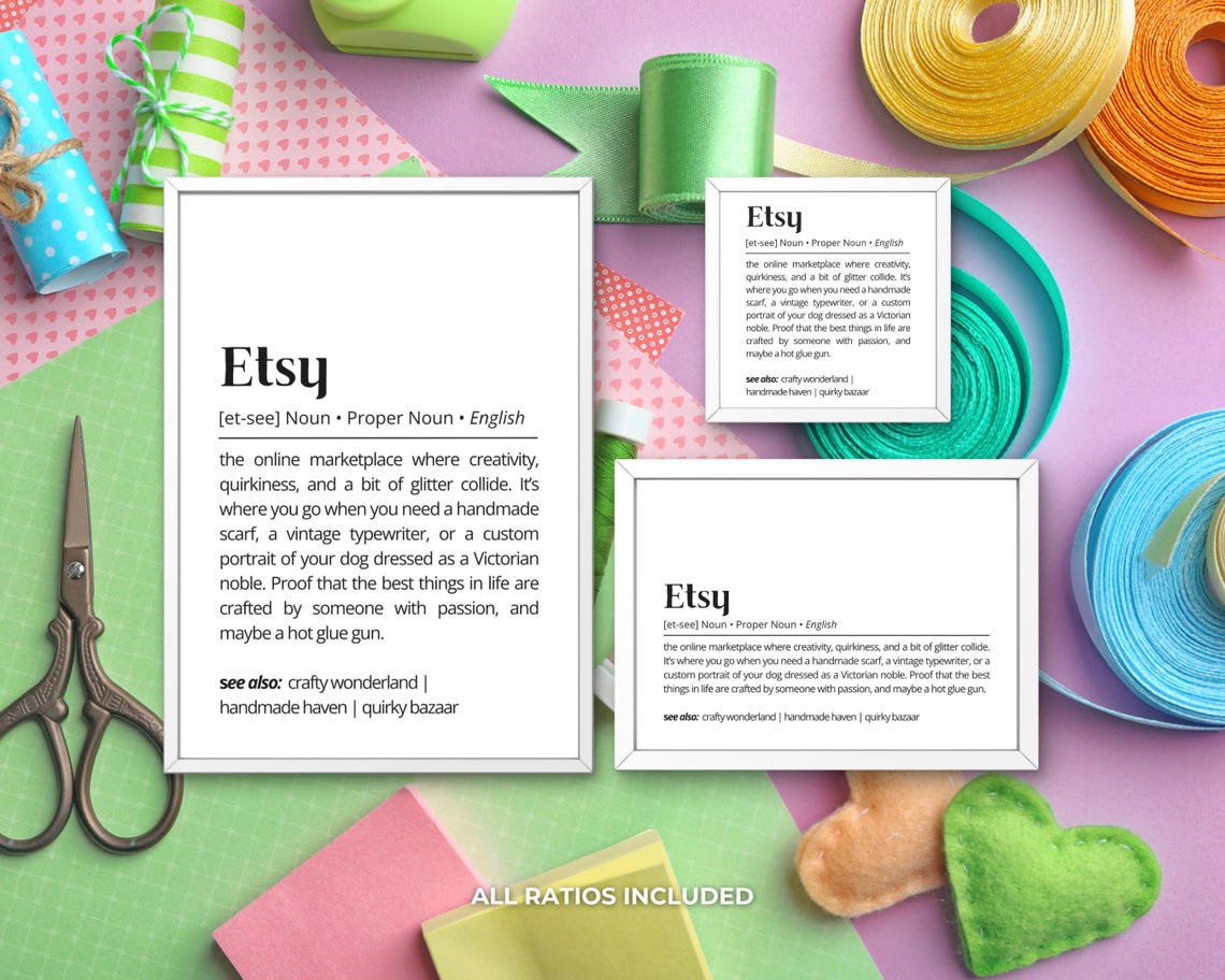Etsy Definition Handmade Marketplace Humor Dictionary Style Wall Art - Image 3