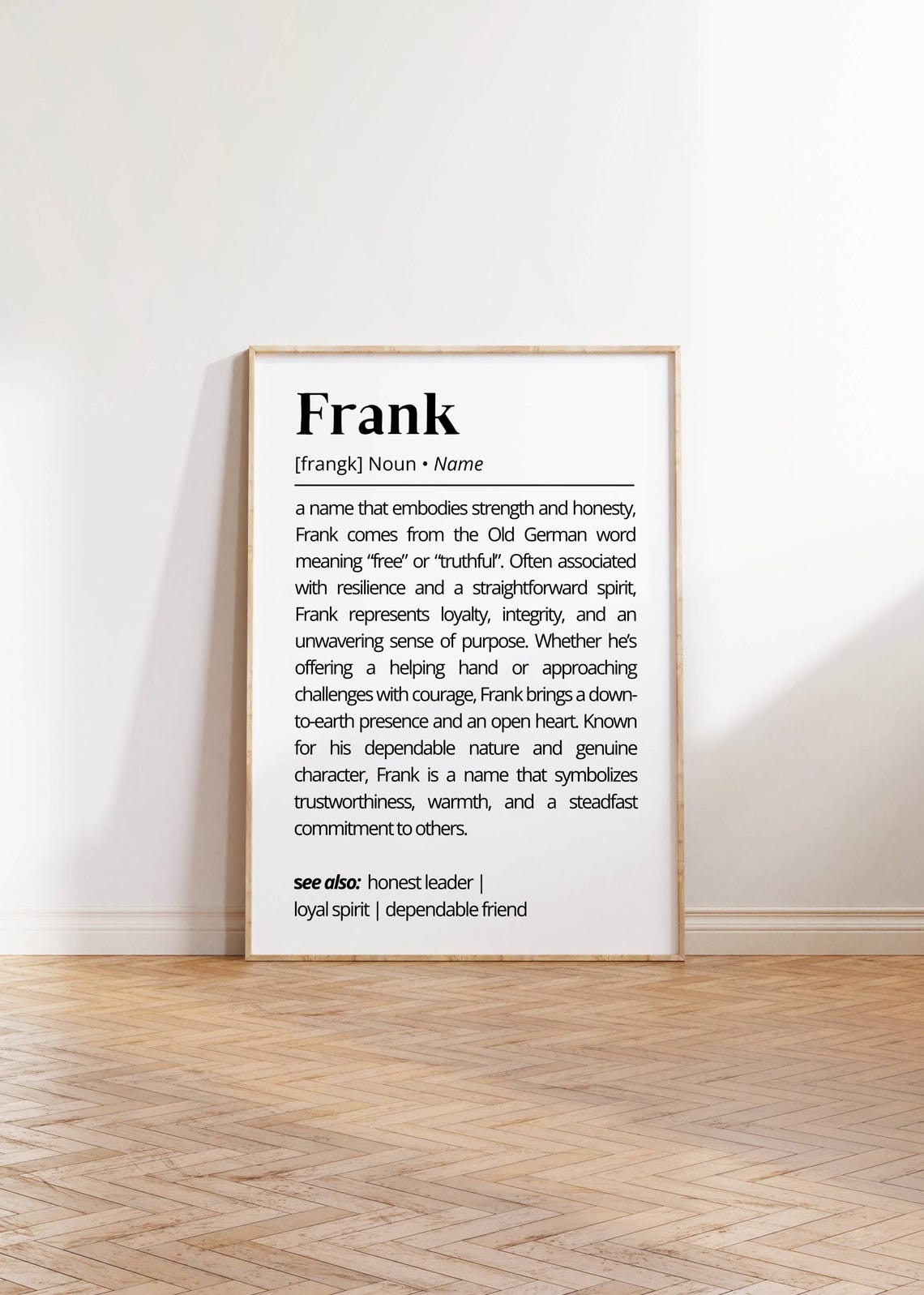 Frank Name Definition Wall Art Personalized Gift Name Meaning Decor Custom Unique Gift For Him Minimalist Typography As Art Poster - Image 2