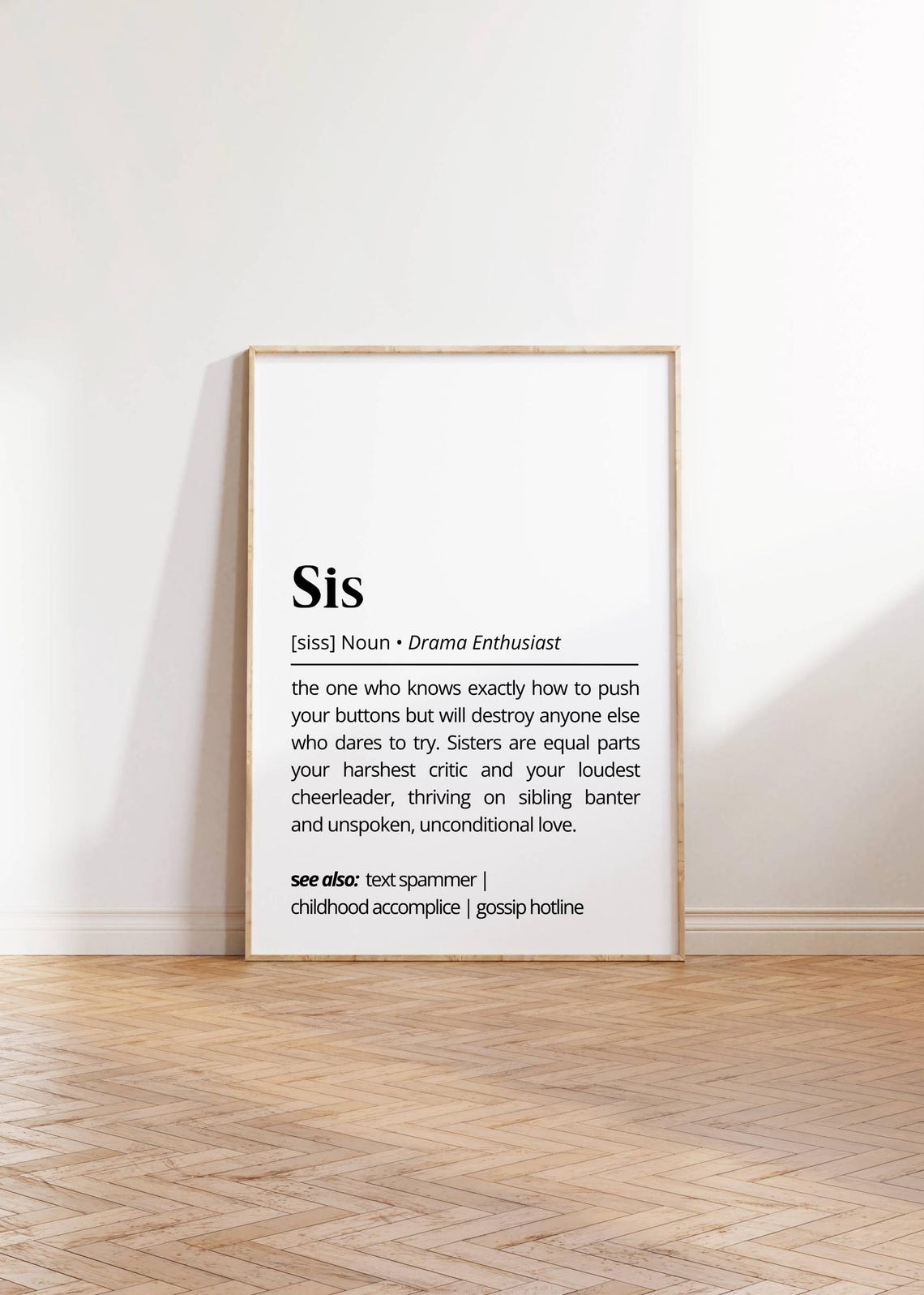 Sis Definition Wall Art Personalized Gift Poster Gift For Sisters Humorous Minimalist Typography As Art Decor Family Print - Image 2