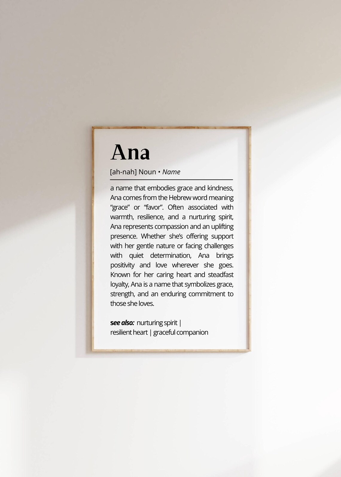 Ana Name Definition Personalized Minimalist Art Print