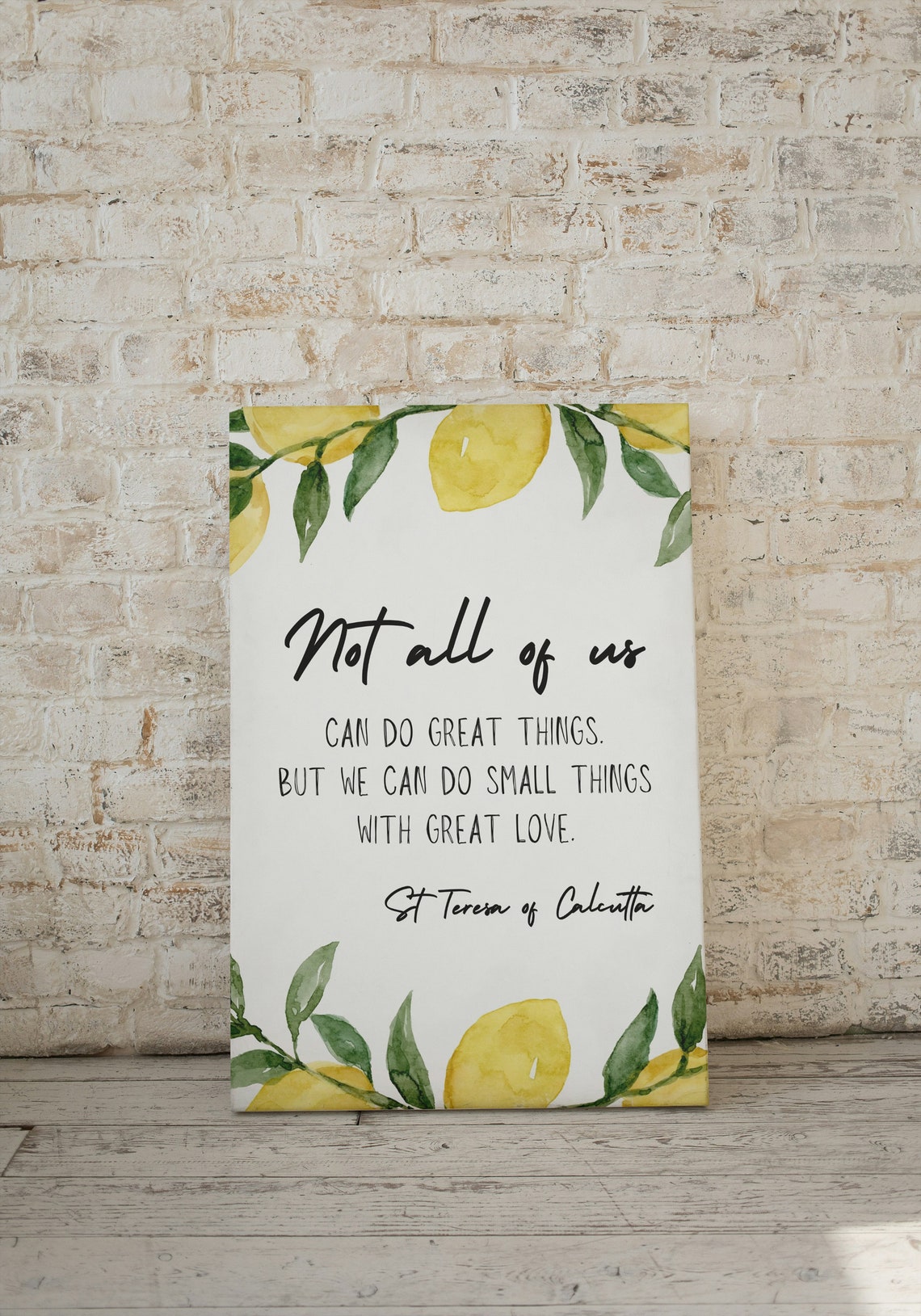 Not All Can Do Great Things Small Love St Teresa Lemon Quote Poster - Image 2