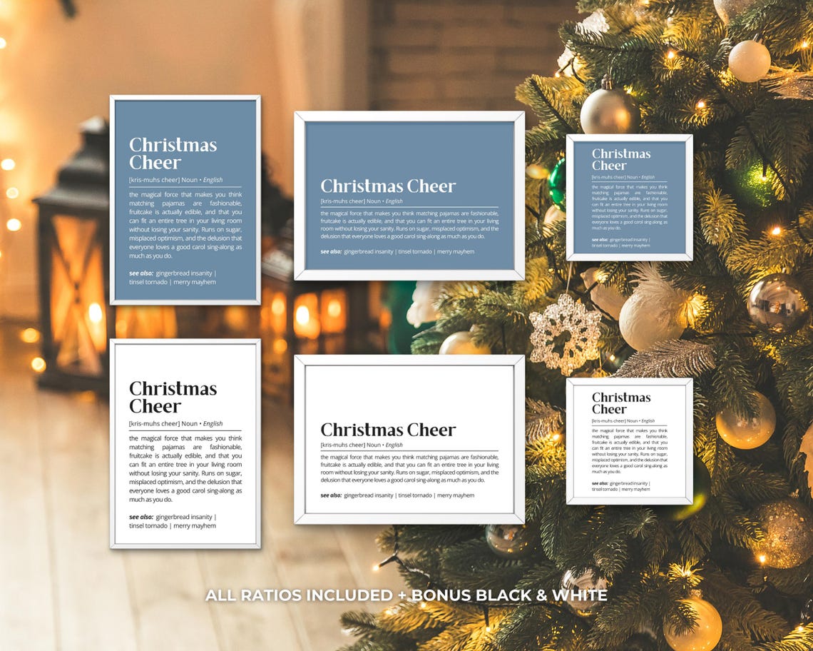Christmas Cheer Definition Magical Holiday Force Dictionary Poster - Image 3