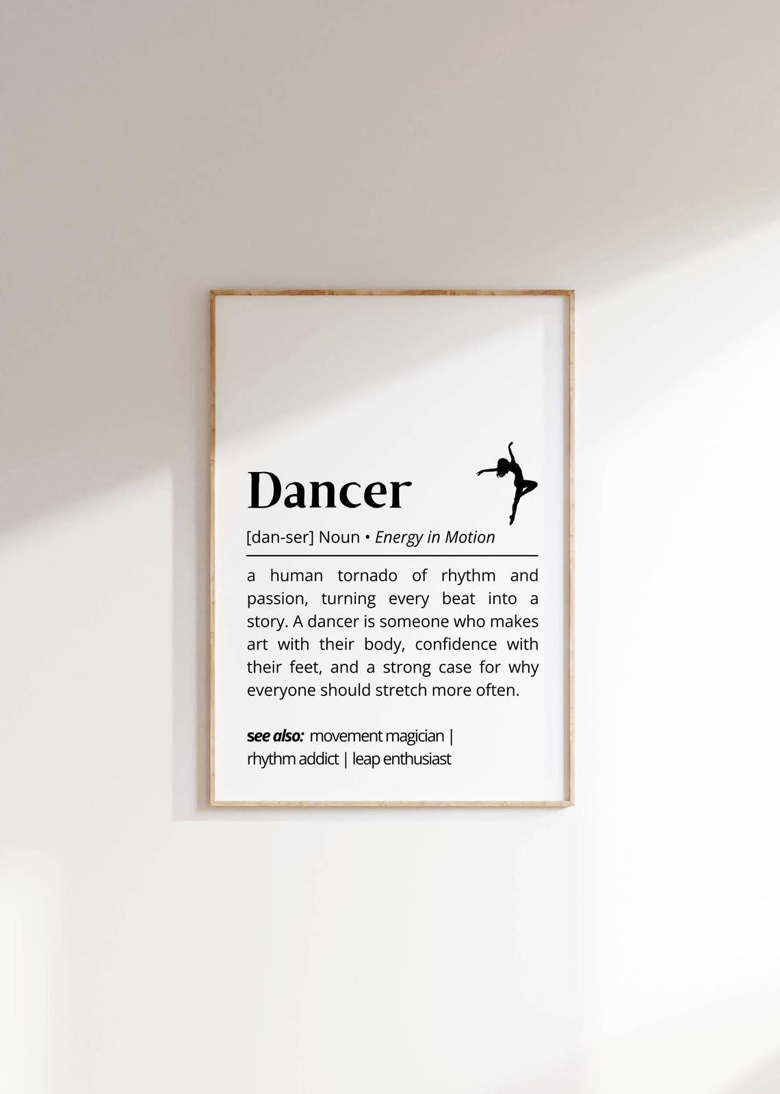 Dancer Definition Dictionary Dance Lover Gift Poster Art Decor