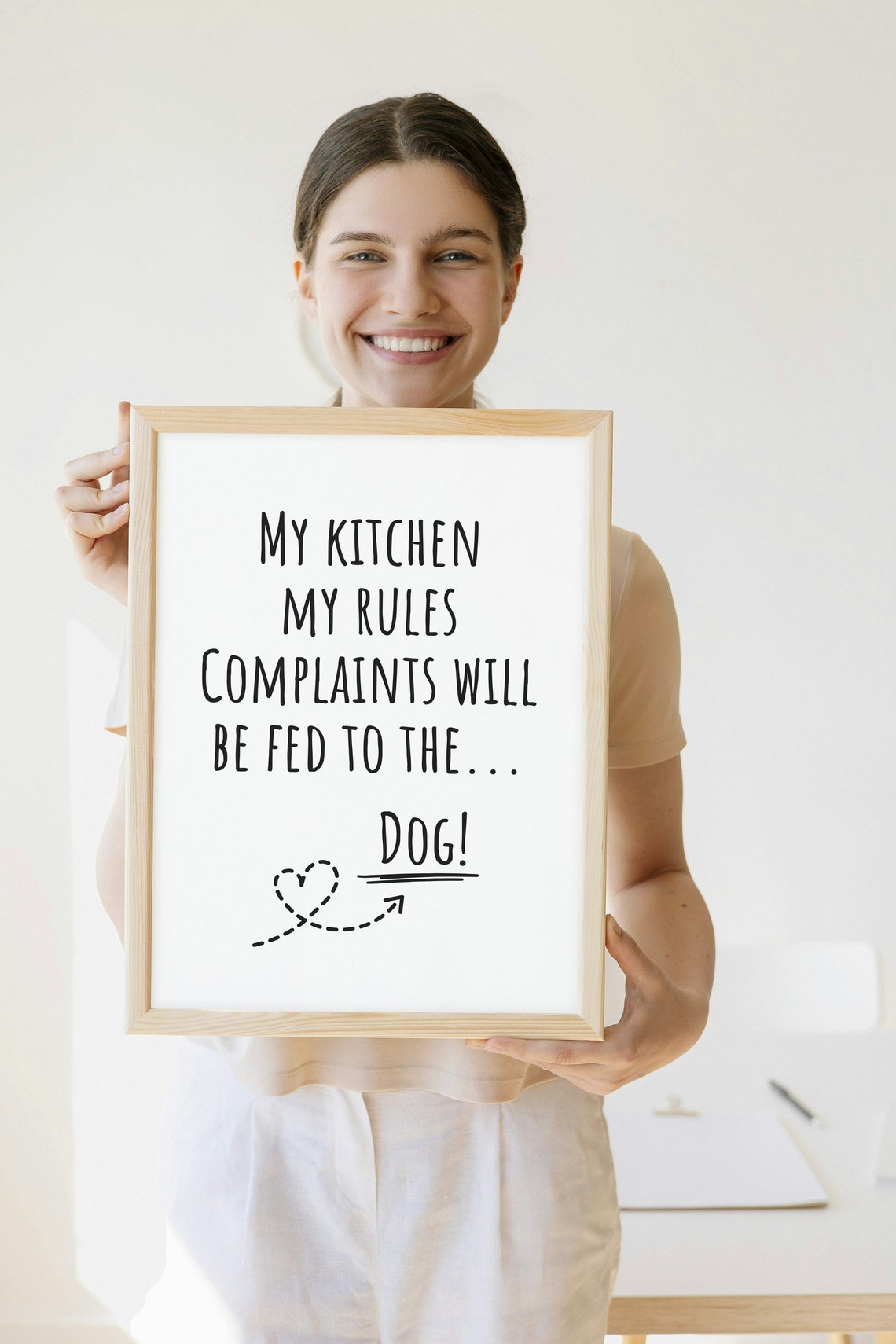 My Kitchen My Rules Complaints Fed to the Dog Funny Kitchen Poster - Image 2