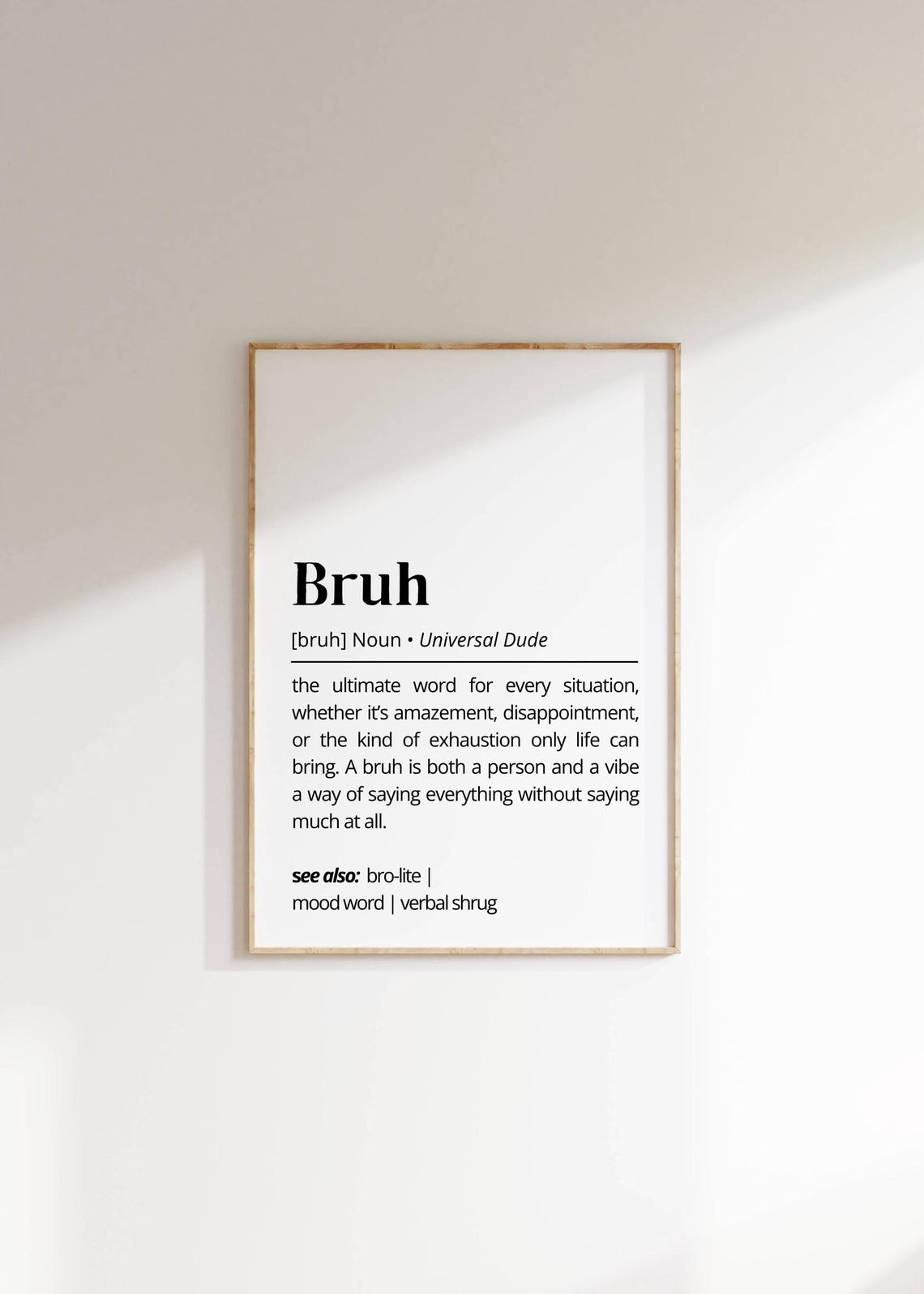 Bruh Slang Definition Dictionary Funny Millennial Gift Poster