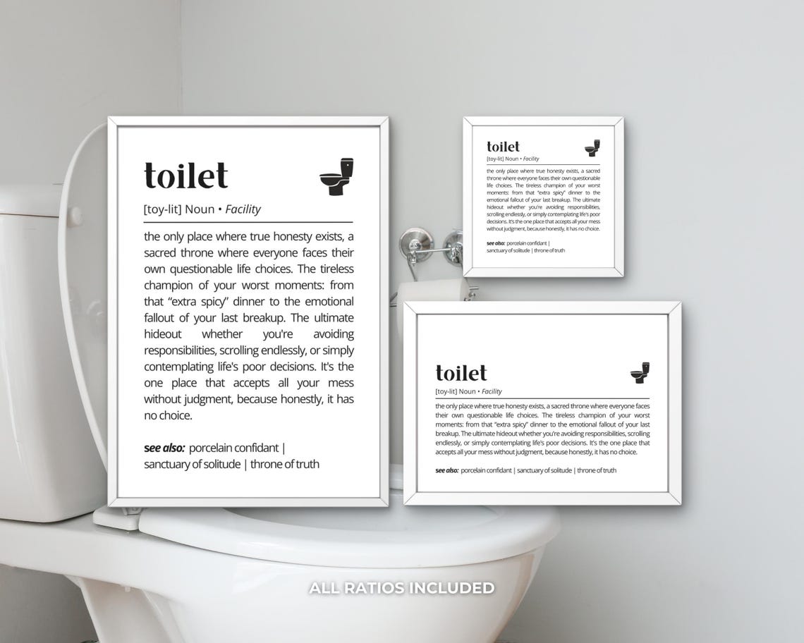 Toilet Funny Definition Bathroom Humor Honest Throne Wall Art - Image 3