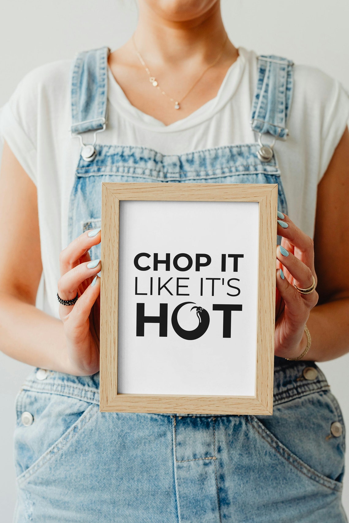 Chop It Like Its Hot Kitchen Quote Minimalist Black White Poster - Image 4