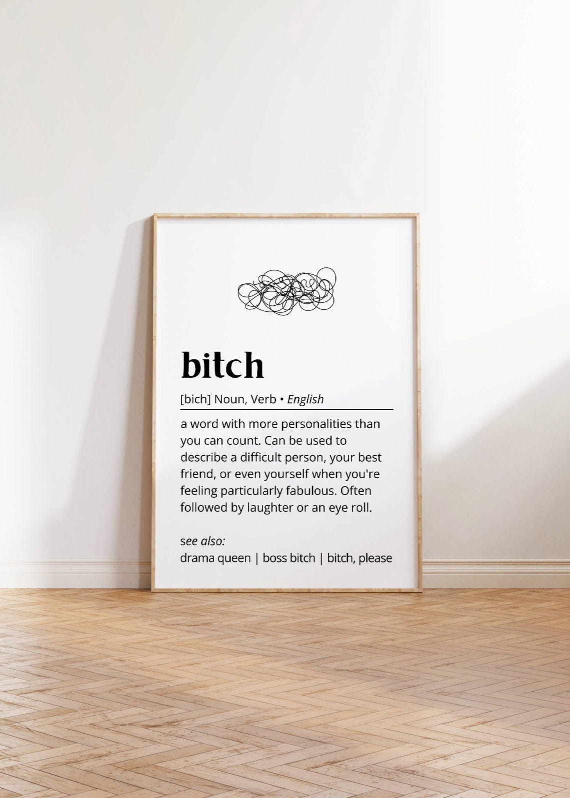 Bitch Funny Dictionary Definition Poster Minimalist Quote Decor Art - Image 3