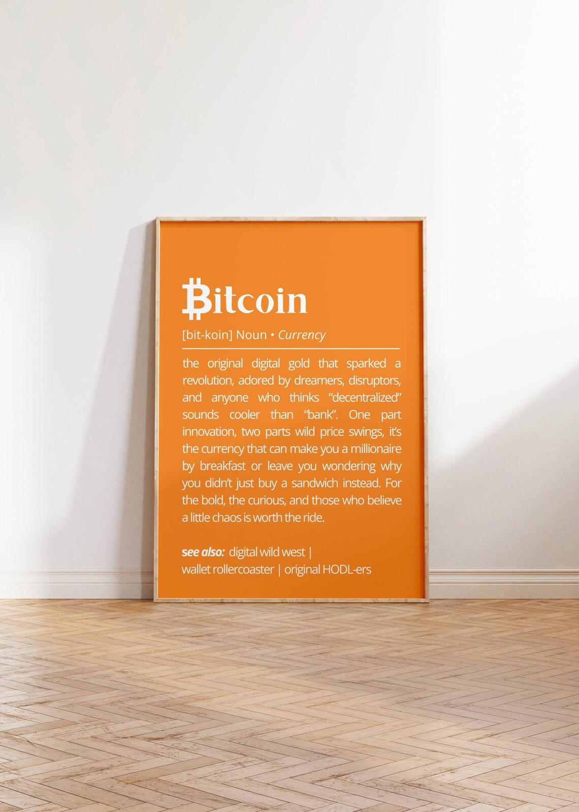 Bitcoin Definition Poster, Minimalist Crypto Humor - Image 2