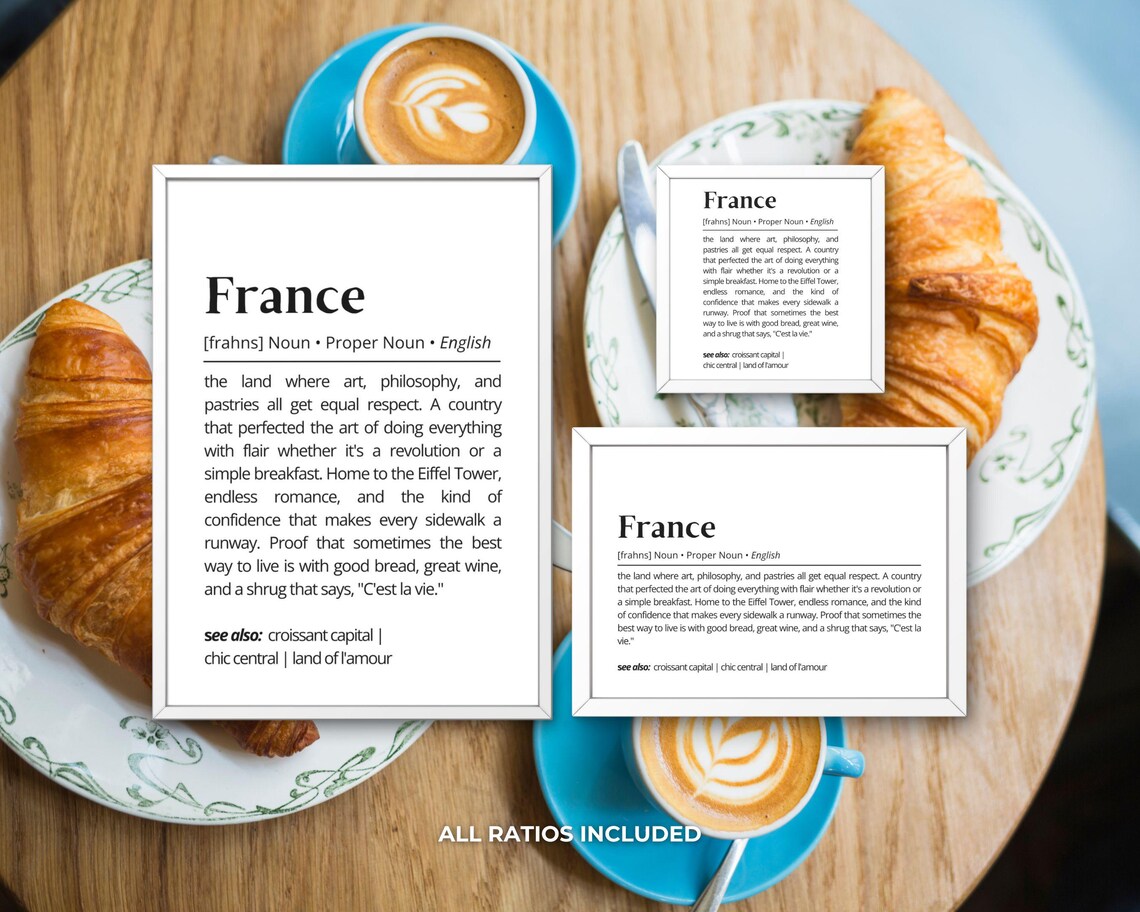 France Definition Humor Poster, French Lovers Wall Art - Image 3