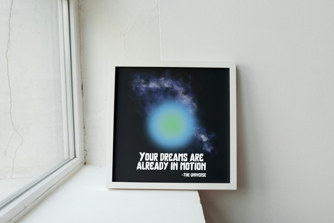 Your Dreams Are Already In Motion Blue Aura Manifestation Poster - Image 2