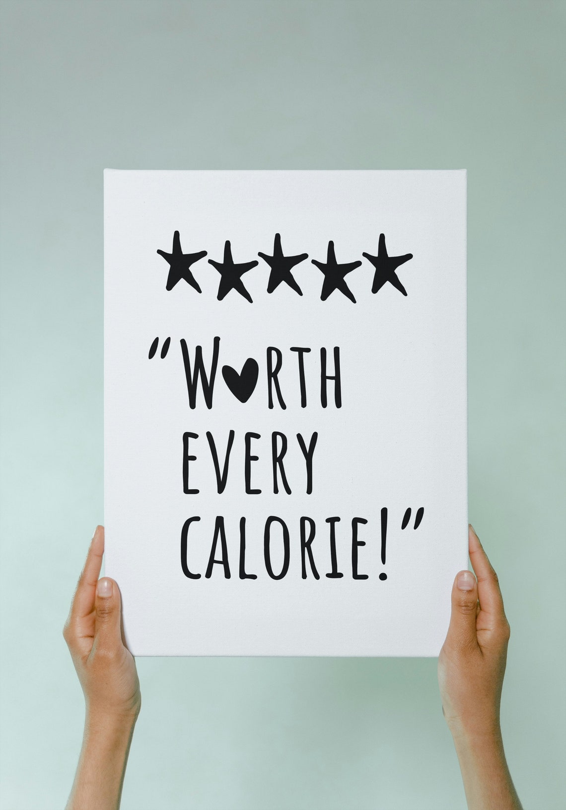Worth Every Calorie Funny Five Star Review Kitchen Decor Poster - Image 2