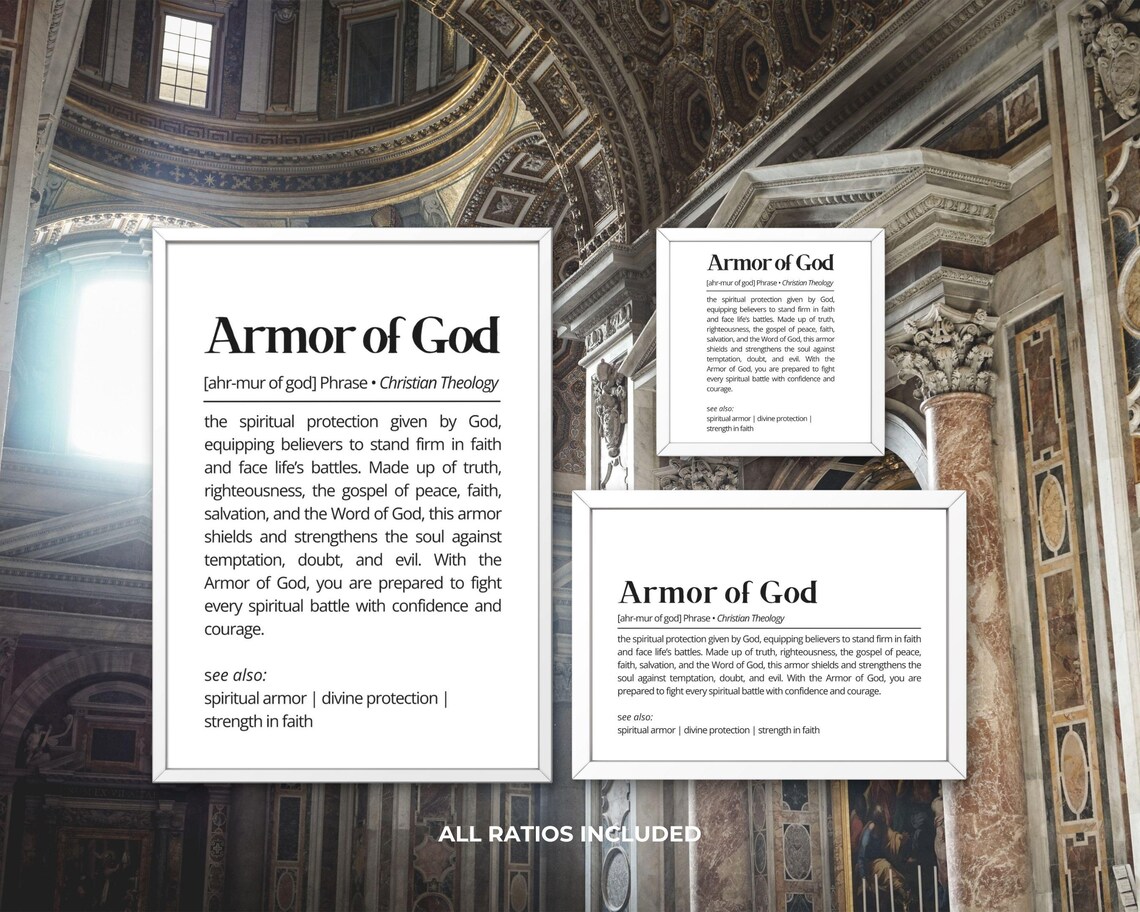 Armor Of God Definition Christian Faith Dictionary Theology Poster - Image 3