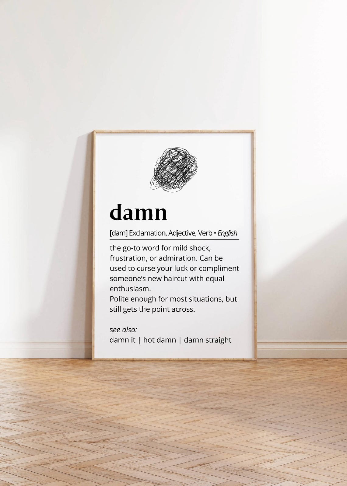 Damn Funny Dictionary Definition Poster Minimalist Quote Decor Art - Image 3