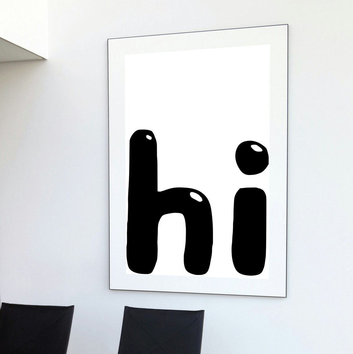 Hi Bubble Letters Playful Typography Cute Nursery Wall Poster - Image 2