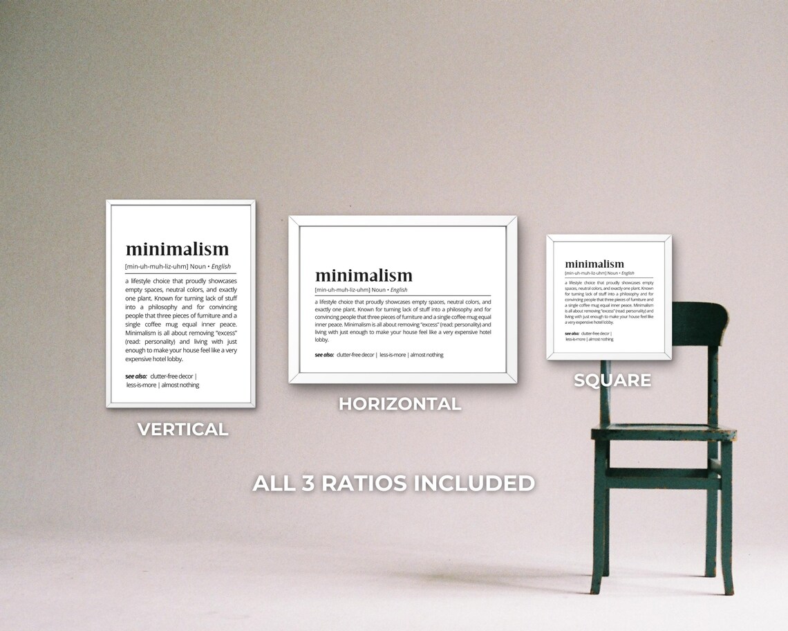 Minimalism Funny Definition Print Black White Minimalist Typography - Image 3