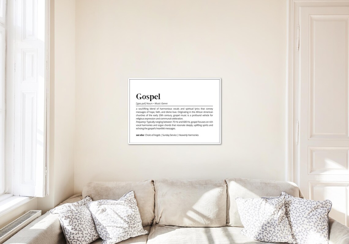 Gospel Music Genre Definition Minimalist Typography Gift For Fans Poster - Image 2