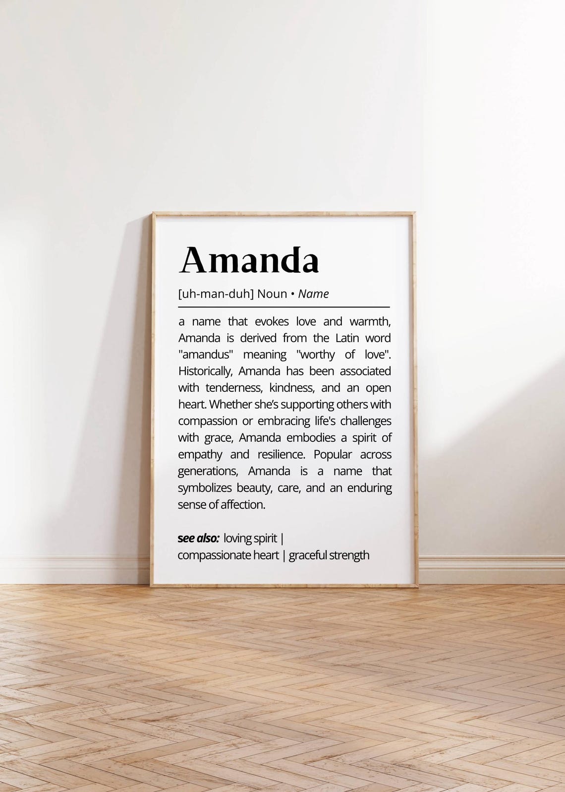 Amanda Name Definition Elegant Personalized Love Warmth Print - Image 2