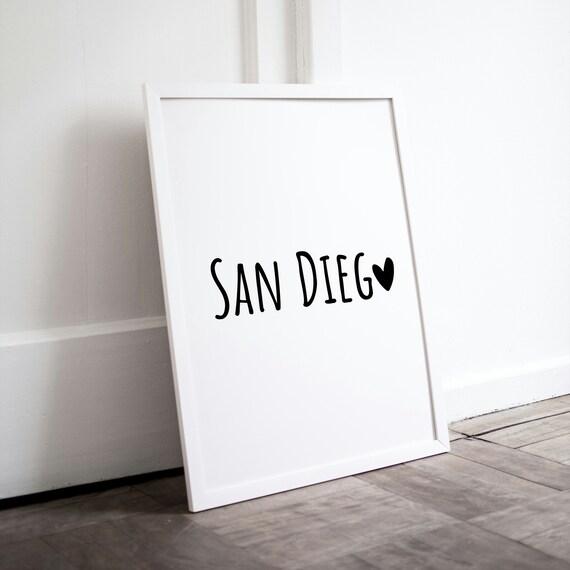 San Diego Wall Art San Diego Posters Typography As Art San Diego Print Print Home San Diego Home Decor Typographic Prints Text Art