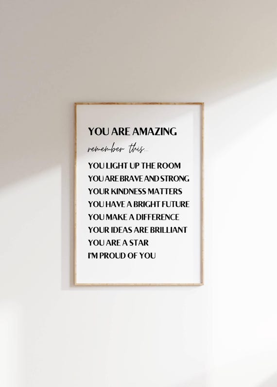 You Are Amazing Affirmation Art Print, Kids Decor