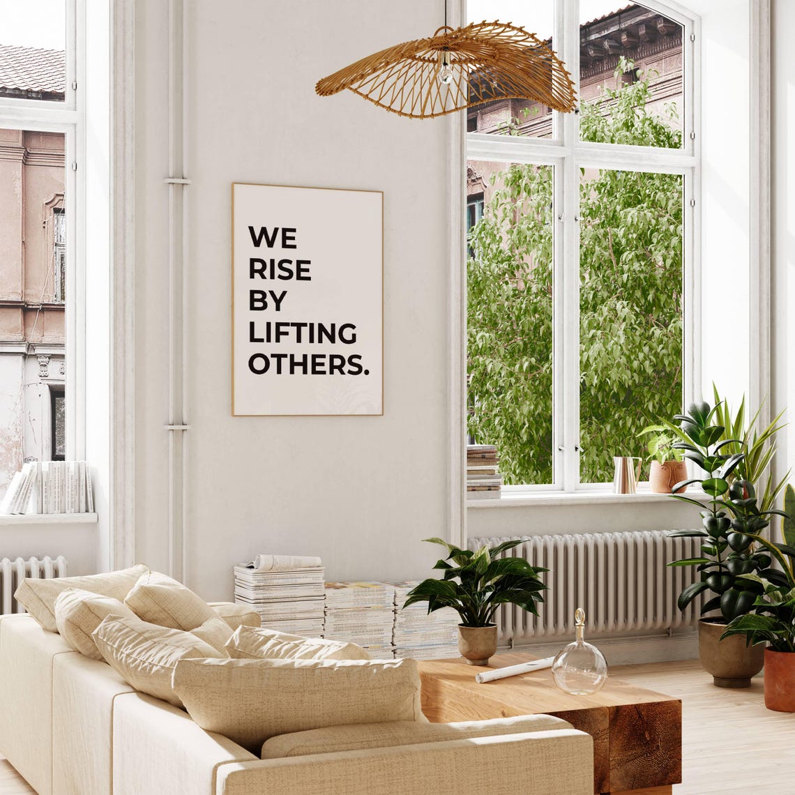 We Rise By Lifting Others Inspirational Kindness Quote Poster - Image 2