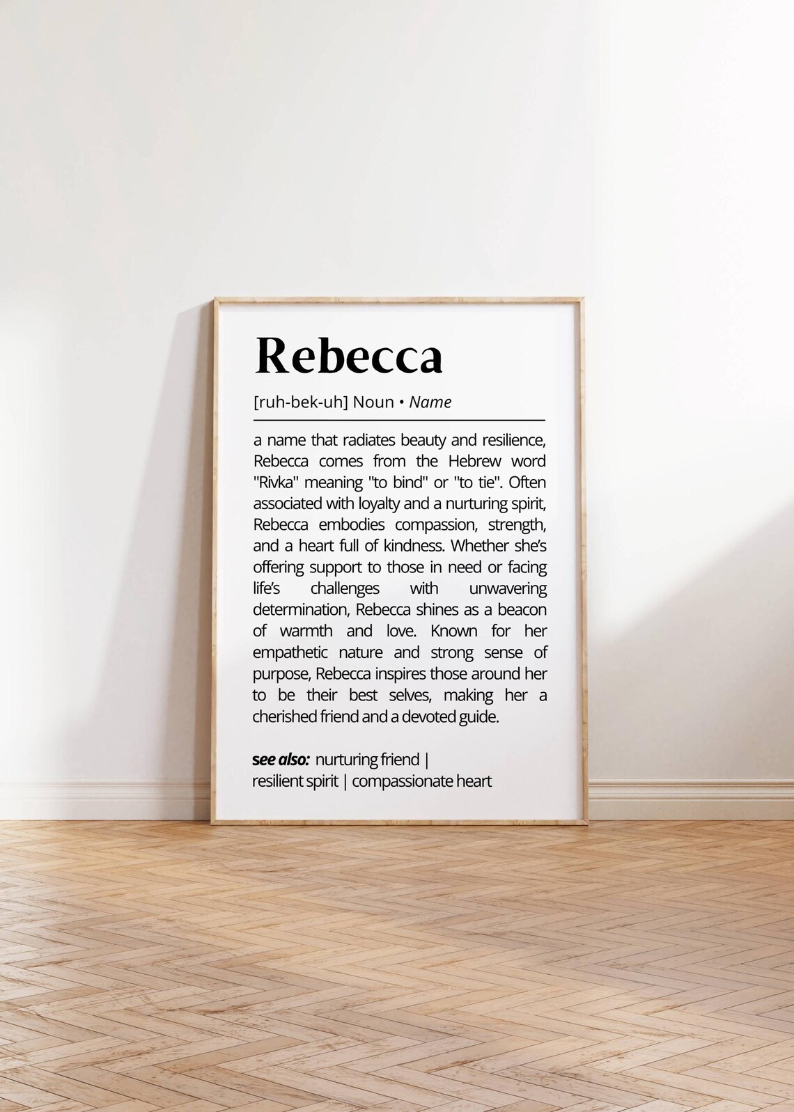 Rebecca Name Definition Minimalist Typography Art Print - Image 2