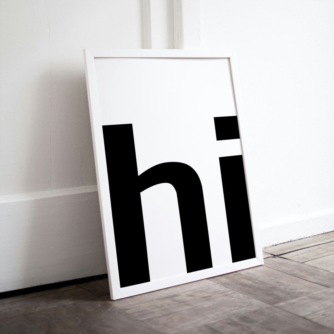 Hi Bold Black Serif Typography Minimalist Gallery Wall Poster - Image 2