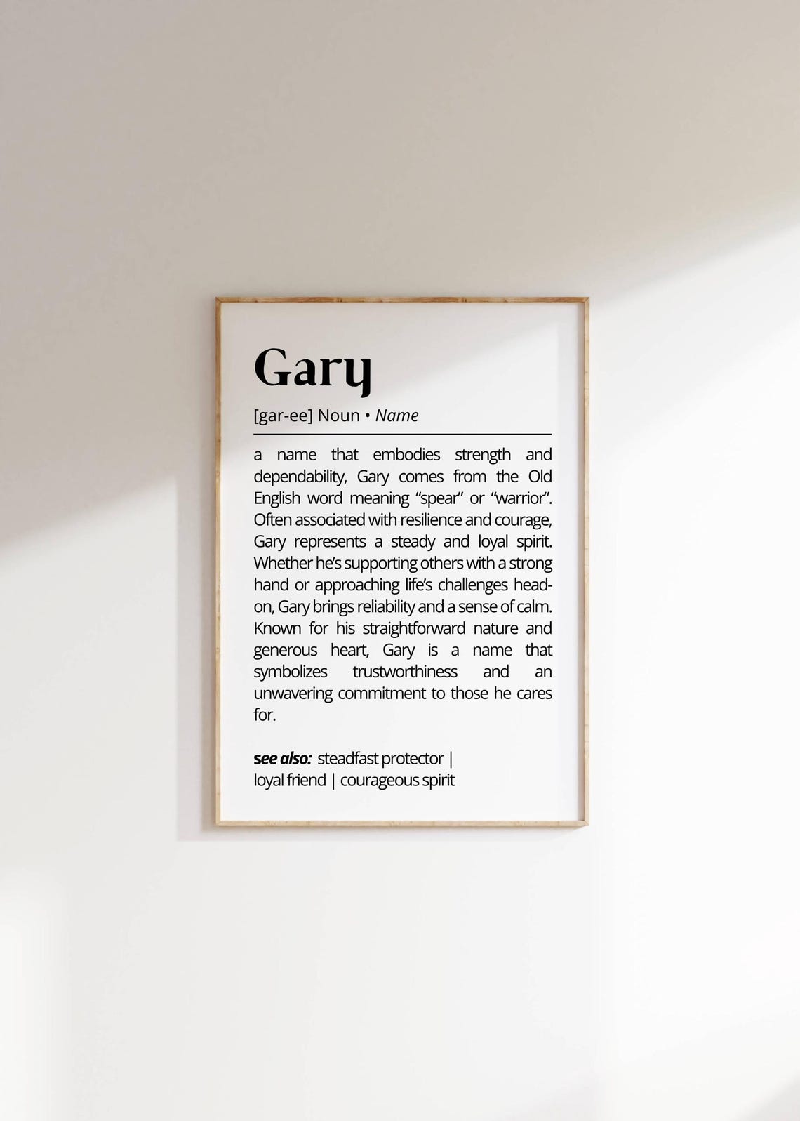 Gary Name Definition Personalized Strength Dependable Warrior Poster - Image 2