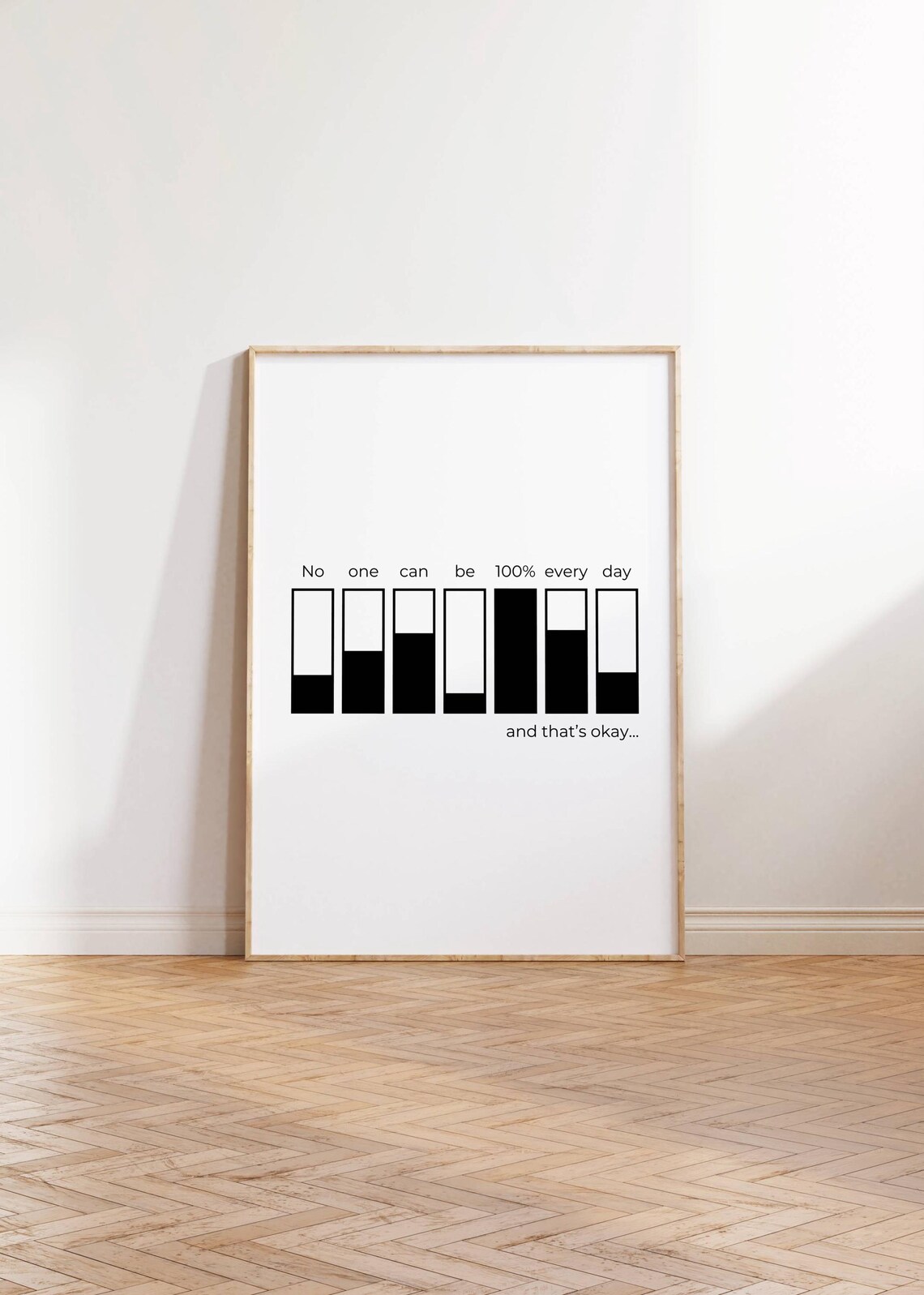 No One Can Be 100 Percent Every Day Mental Health Quote White Poster - Image 2