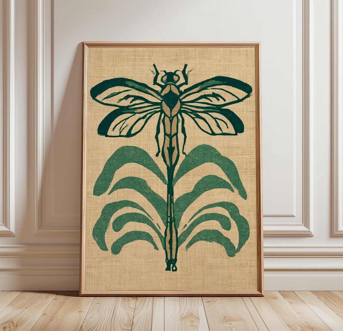 Dragonfly Vintage Poster, Nature Wall Art Print