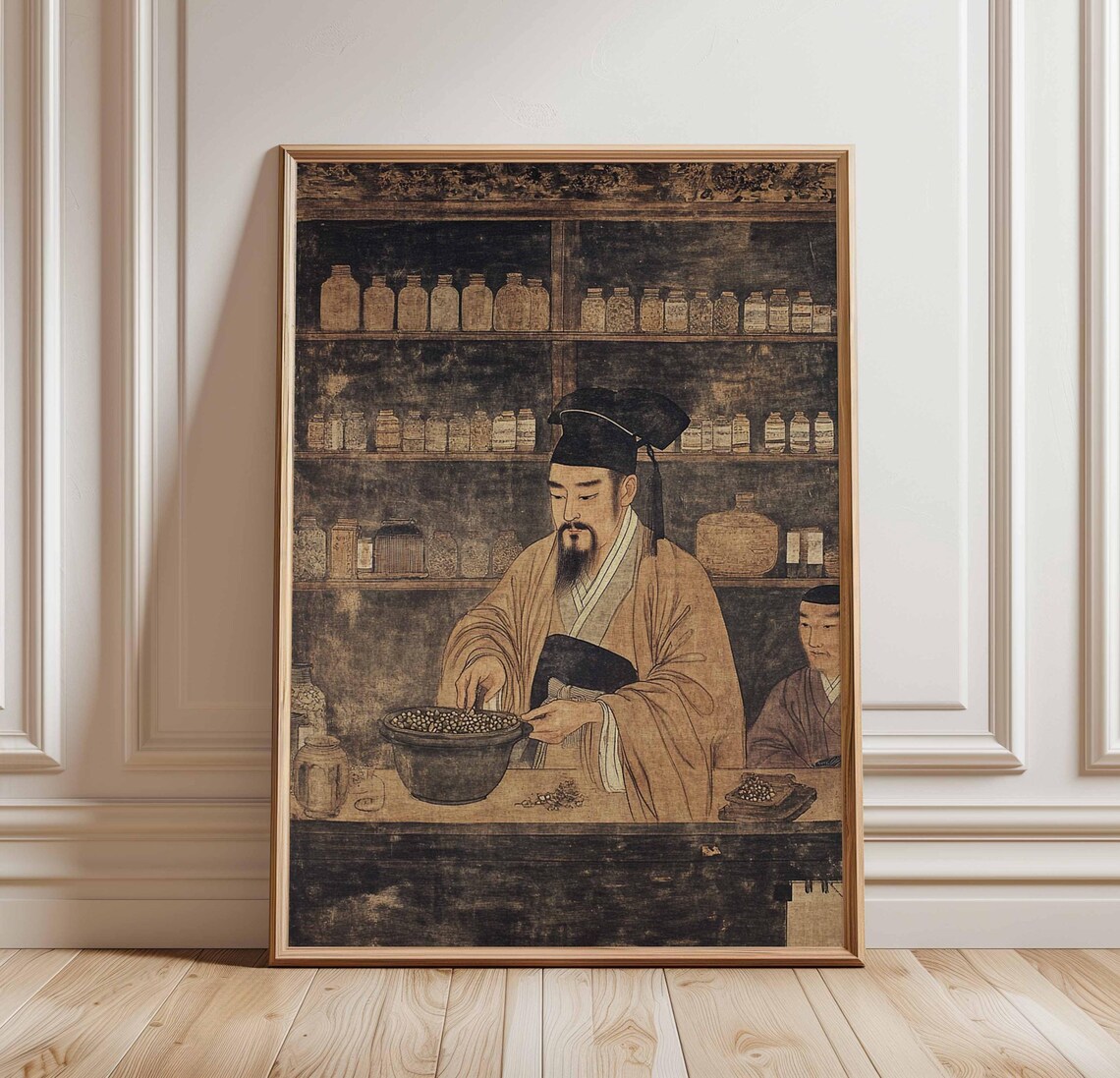 Ancient Chinese Art Poster, Traditional Herbal Medicine