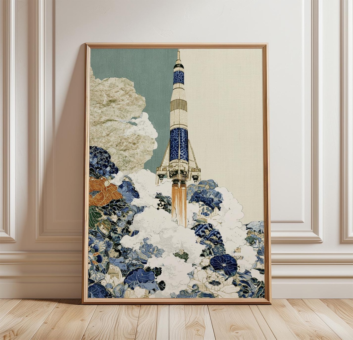 Rocket Launch Vintage Astronomy Poster